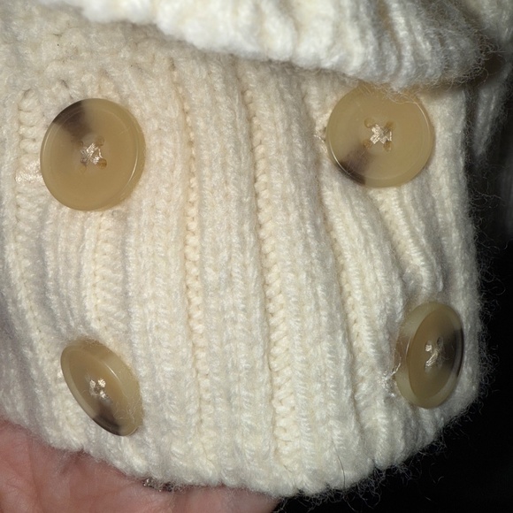 Anthropologie Cream Shawl Neck Cardigan Sweater M - Picture 3 of 4